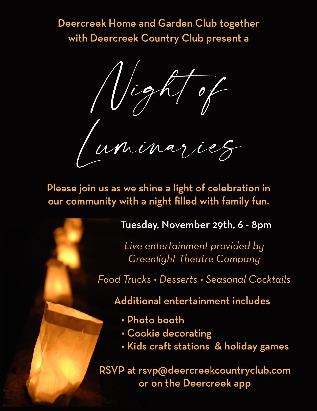 Night of Luminaries Deercreek Country Club Owners Association